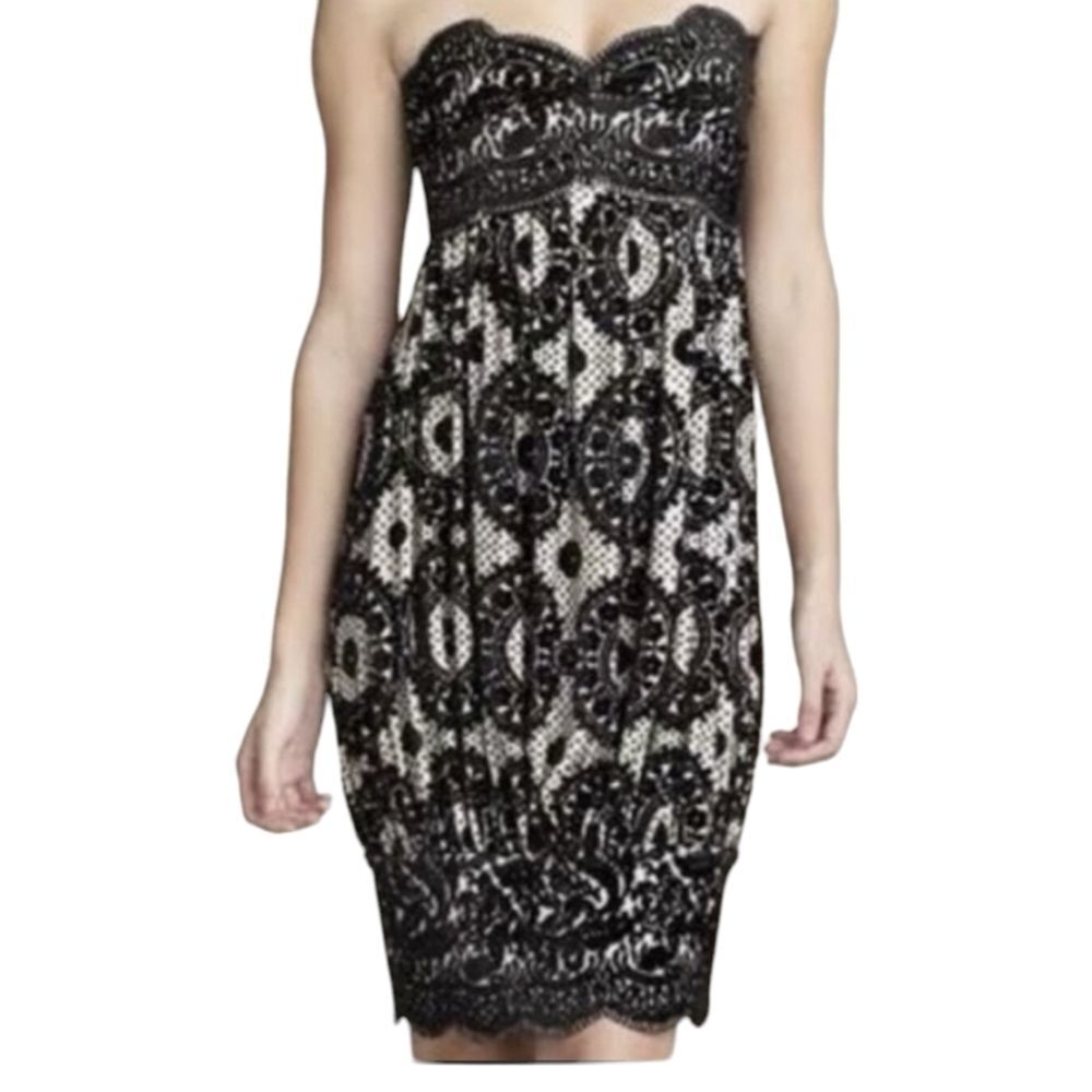 DIANE VON FURSTENBERG marcella velvet detail strapless dress size 2